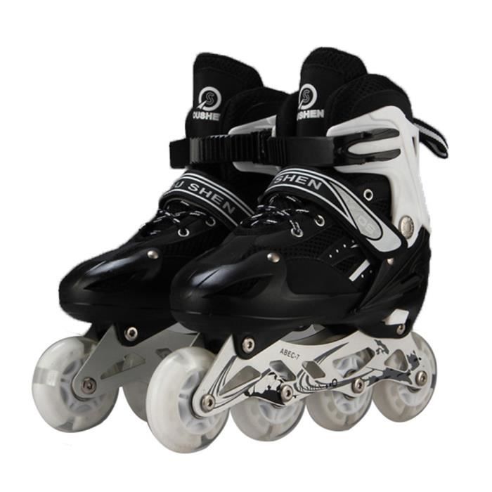 Roller in Line LED Illuminées pour Enfants et Adultes Noir
