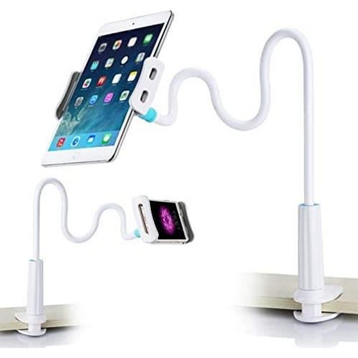 Support smartphone et tablette (3.5 ''-10.6 '') Pliable rotatif 360° avec 2 longueurs ajustables