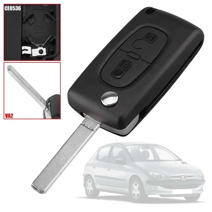 OCIODUAL Télécommande Coque CE0536 VA2 Clé PLIP 2 Bouton pour Citroen C2 C3 C4 C5 C6