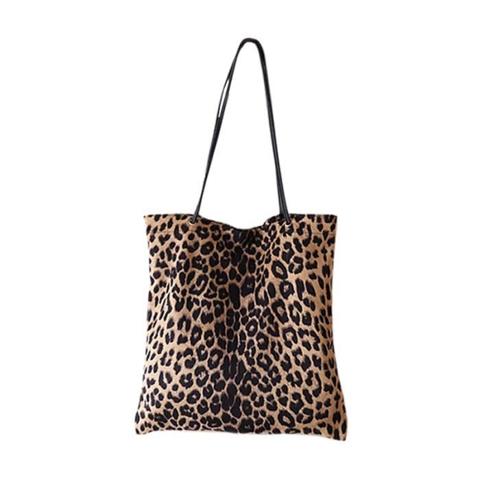 Imprimé Léopard Sac De Fourre-Tout Vintage Mode Simple Sacs D'Épaule En Toile Sacs À Main Grand Stockage Sac À Main Sac À Main Pour