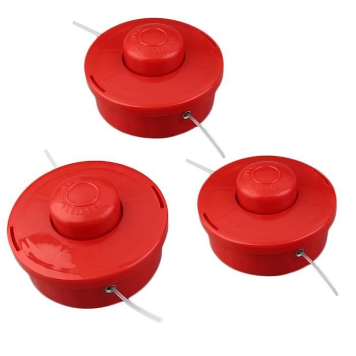3 pièces - ensemble tondeuse à gazon en plastique durable tondeuse à gazon tête ligne Strimmer outils rouge