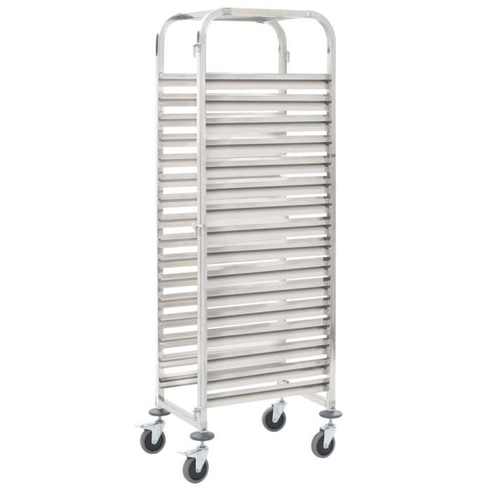 Economique Chariot de cuisine pour 16 plateaux 65,5x48,5x165 cm Inox