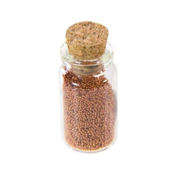Accessoires création microbilles caviar irisées en fiole Rouille