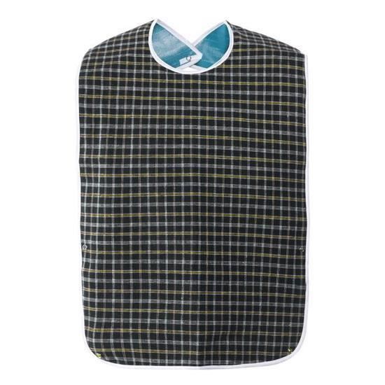 Couleur abricot gris jaune Bavoir impermeable pour adulte handicape Protection vetement Tablier Carreau
