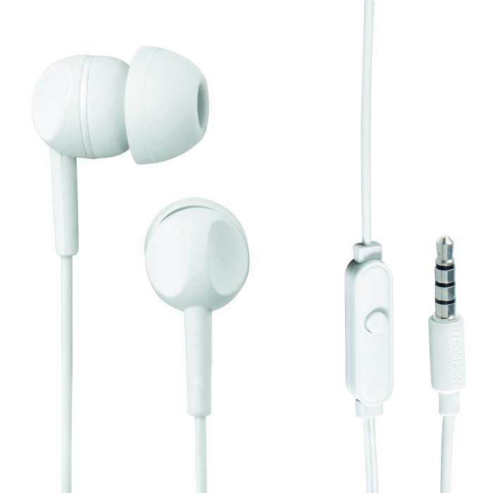 THOMSON EAR 3005 Ecouteurs stéréo intra-auriculaires avec microphone Blanc
