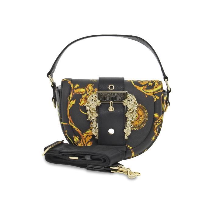 SAC A MAIN VERSACE JEANS COUTURE BF2 G en saffiano noir jaune Femme