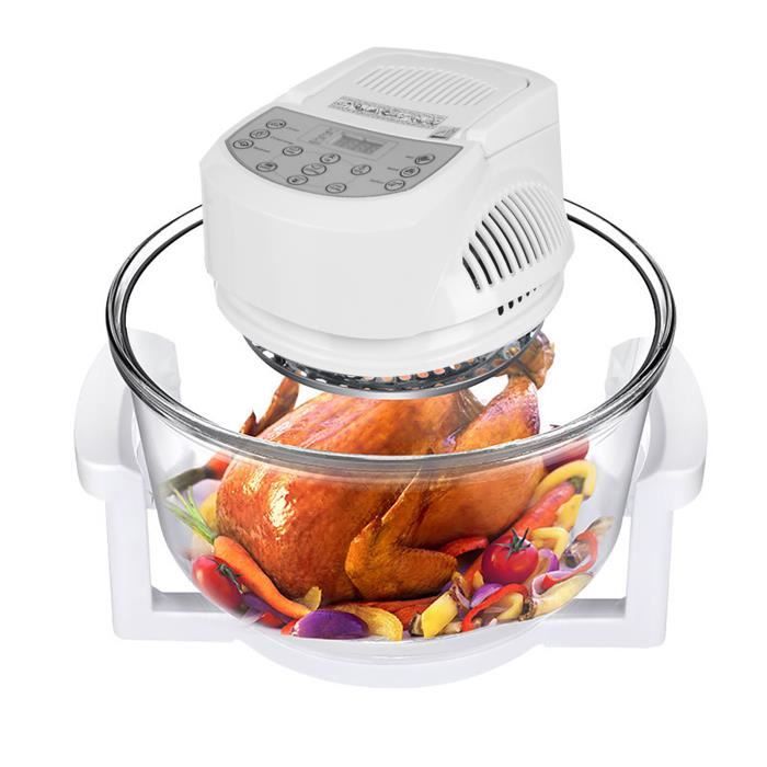 Four Halogène Four à Convection Multifonction 1200W Four du chef à Chaleur Tournante, Bol de Verre 12L, Accessoires Inclus VINTEKY®