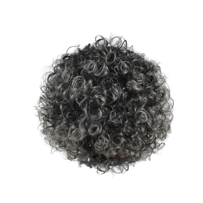 Nouveau Chic Afro Kinky Bouclés Femmes Perruques Cheveux Naturels Noir Gris Gris Mixte Perruque Synthétique Postiche