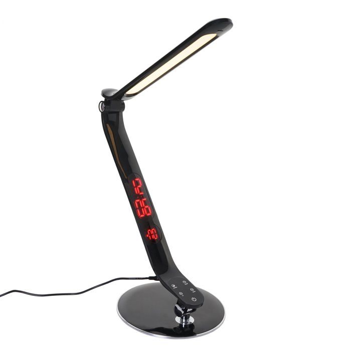 Lampe de chevet table bureau Lampe de bureau avec reveil horloge numerique avec fonction d alarme 04_0005418