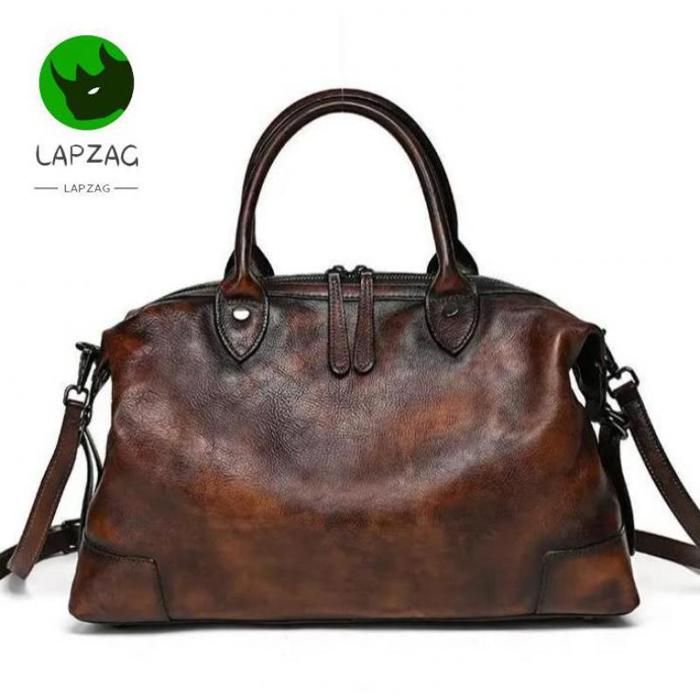 Grand sac de voyage vintage 24" en cuir véritable pour homme voyage gym