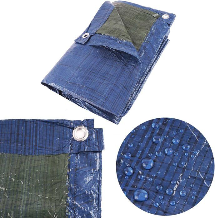 Bâche De Protection KOTARBAU 3x3m - Vert 120g/m², Œillets Renforcés, Étanche, UV, Pour Chantier, Jardin, Camping
