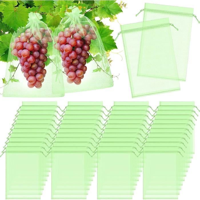 100 Sacs De Protection Fruits En Organza - Taille 20x30 Cm - Anti-insectes, Oiseaux - Ventilés Et Réutilisables