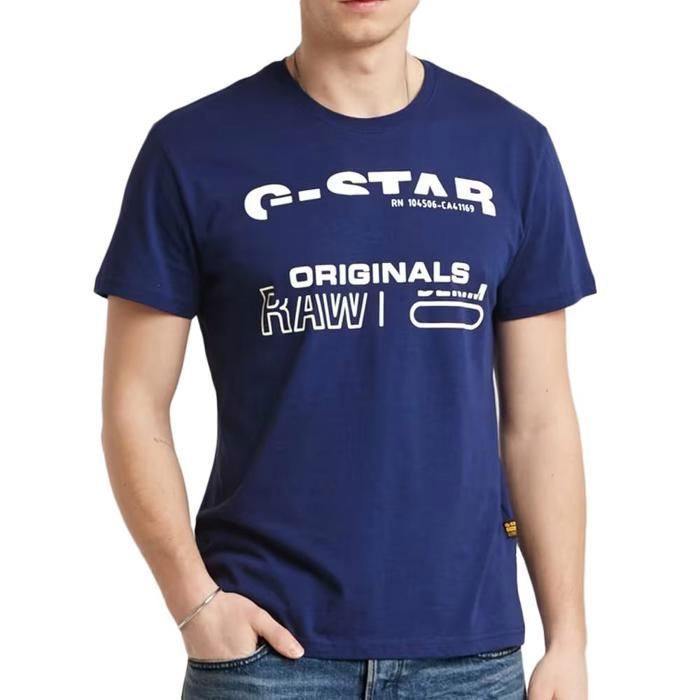 T-shirt Bleu Homme G-Star Raw Originals T-shirt Bleu Homme G-Star Raw Originals