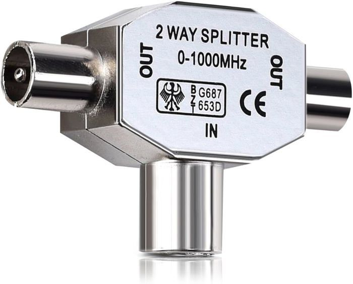Répartiteur d'antennes en T Distributeur antenne 2 Voies 2X Prise — free download