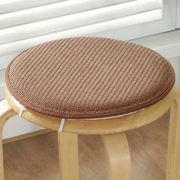 Meilleurs prix pour Coussin De Siège De Tabouret RondCoussin De Siège Frais MinceGarniture Ronde De Chaise De Coton avec des Cravates pour Le Pati