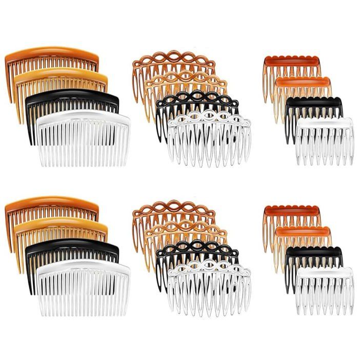 24 Pièces Peigne Cheveux Chignon Peignes À Cheveux Décoratifs Barettes Cheveux Femme Chic Peignes Latéraux Cheveux Peigne À C