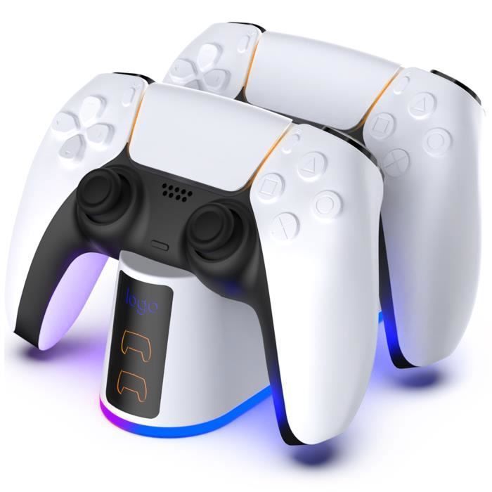 Station D'accueil PS5 - Station De Charge à 2 Pads - Dual Station De Charge Avec Adaptateurs Type C Compatible Avec Les Manettes Dualsense De Playstation 5