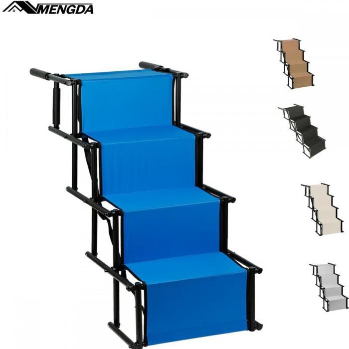 Comparer les prix de Escalier pliable pour chien-MENGDA-Rampe descalier pour animaux- Portable-Capacité maximale de 75 kg-Sûr et stable-4 marches-Bleu