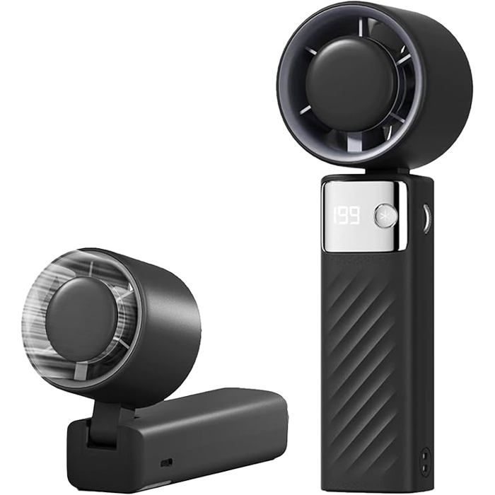 Ventilateur portable - TANDE - Mini ventilateur rechargeable 4000mAh - Batterie 4000mAh - Refroidissement -10°C - 199 vitesses