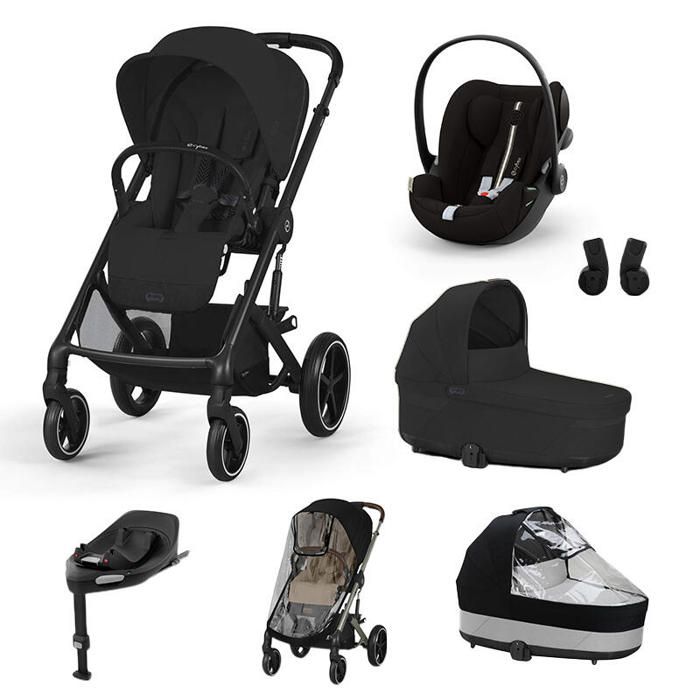 CYBEX - Poussette Trio Balios S Lux + Siège auto Cloud G3 Plus + Nacelle Cot S Lux + Base G3 Set XL Moon Black