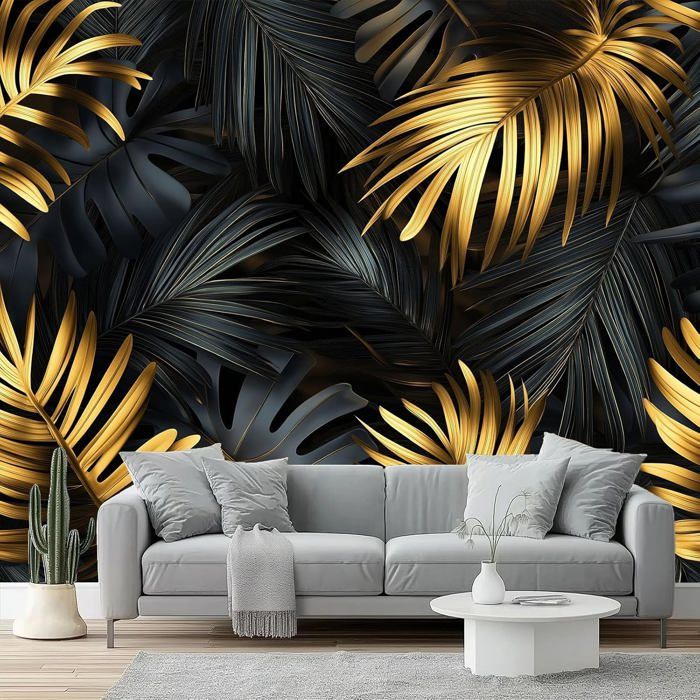 Papier Peint Panoramique 350x250cm Fresque Murale 3D Feuilles de ...
