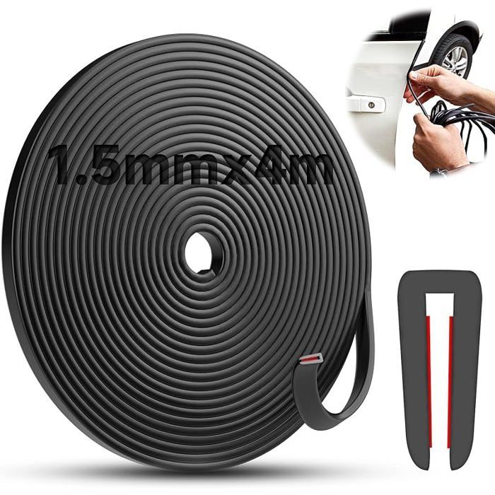 Jyvex 10m Protection Bord De Tôle EPDM - Joint Caoutchouc En U 1.5-3mm Noir - Idéal Voiture, Meubles Et Portes