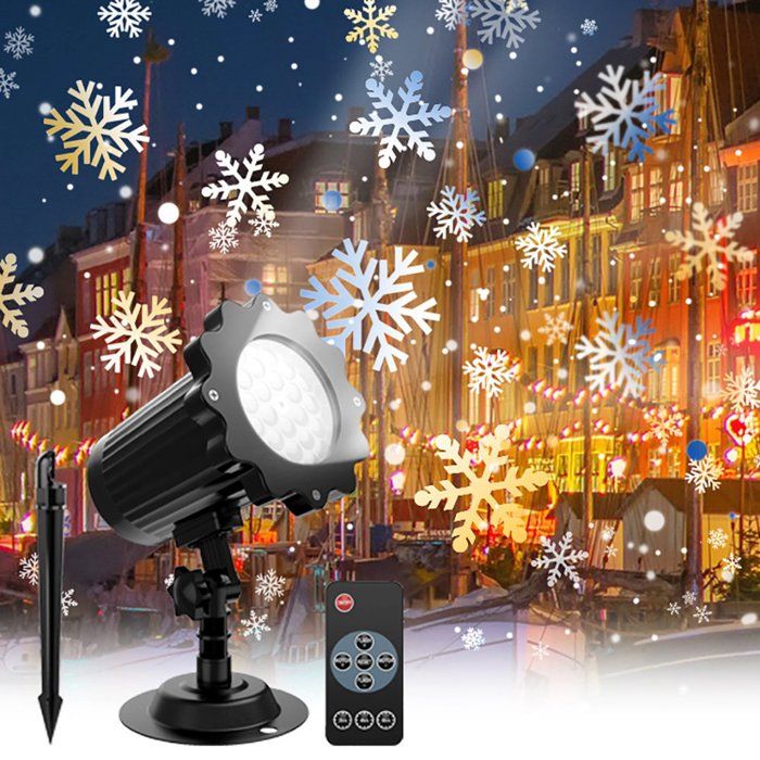 Projecteur LED Flocons De Neige De Noël | Rotation 180°, étanche IP44, 9W | Pour Décoration Jardin, Fenêtre, Fêtes