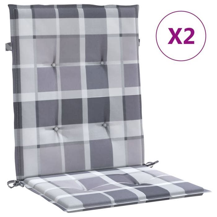 Coussins de chaise de jardin à dossier bas - vidaXL - Lot de 2 - 100x50x3 cm - Tissu Oxford - Fibre de mousse