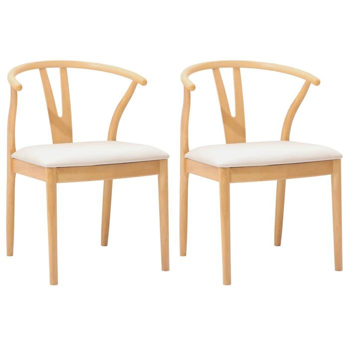 Chaise de salle à manger vintage - vidaXL - Naturel et Clair - Bois de caoutchouc massif - 545 x 53 x 77 cm