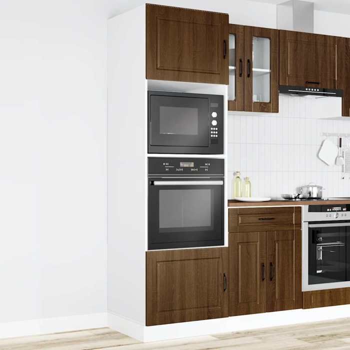 Promo printempsArmoires de four (2 pcs) Armoire/Vitrine/Placard - SOLOMON - meuble de cuisine - Fixation sur pied - Porto chêne ma