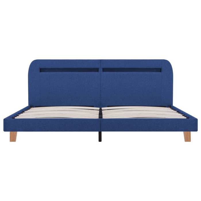 Maison SoldesLit Adulte/Sommier à lattes Bleu Cadre de lit avec LED - sans matelas - bleu tissu 180x200cm Moderne818163