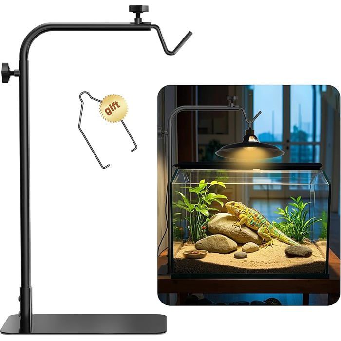 Comparer les prix de Support lampe chauffante reptiles réglable 45 7u201381 3 cm base lourde pour pogona tortue serpent lézard lampes dôme