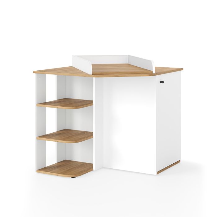 Commode à langer Kristian 85x77.3cm avec table à langer Blanc/Chêne de force doré Vicco 57889 Commode à langer Kristian 85x77.3cm avec table à langer Blanc/Chêne de force doré Vicco 57889
