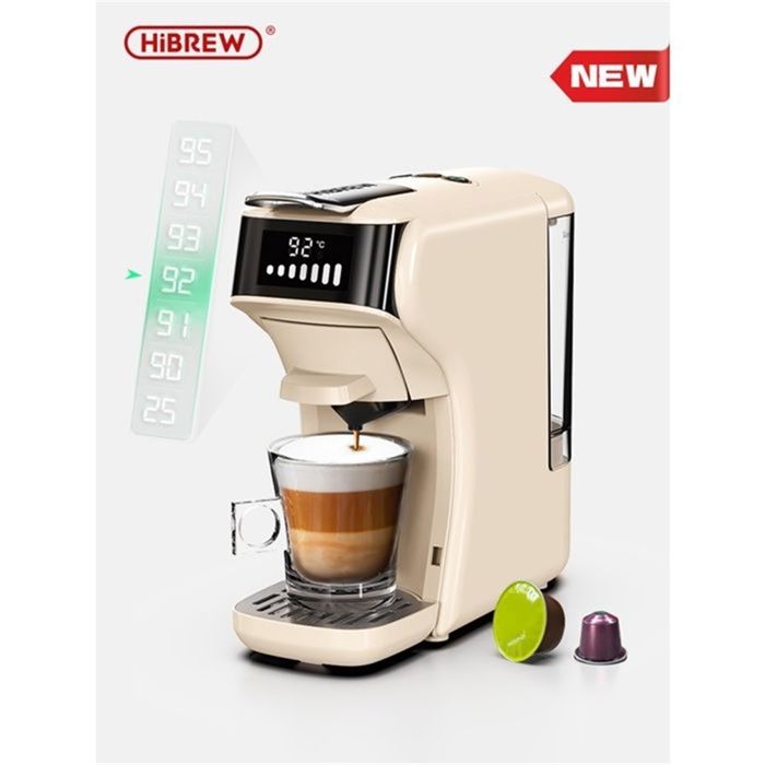 Machine à café à capsules - HiBREW - H1B -6 en 1 - 20 bars - Compatible Nespresso & Gusto - Modes froid et chaud - Expresso - Hibrew