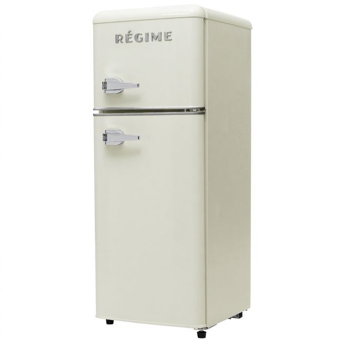 ROLIPO Réfrigérateur Combiné -Rétro Vintage Frigo 2 Portes 92L -Congélateur 28L - Classe D- Silencieux Basse- LED 105.5x41x45.5cm