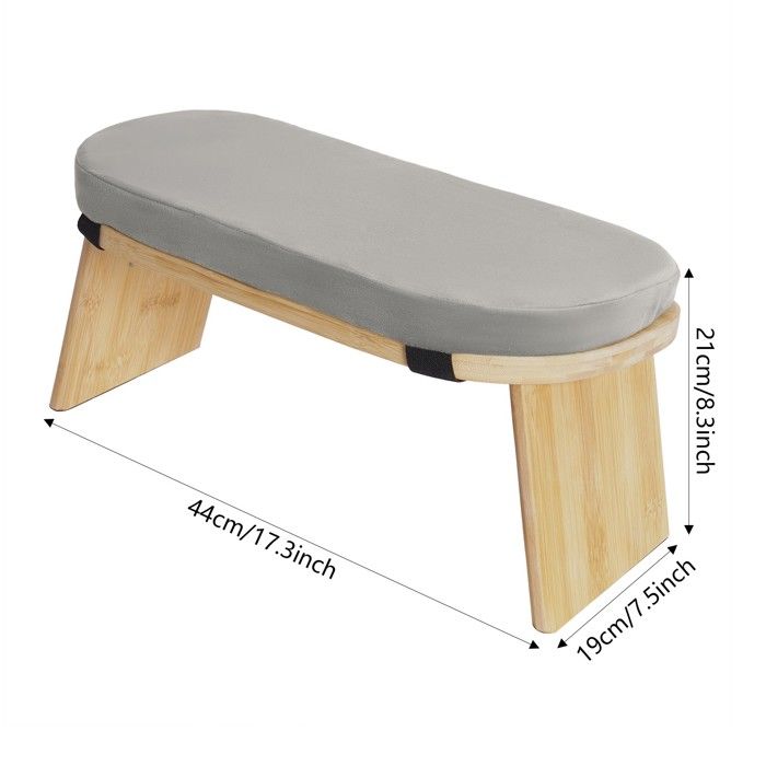 Tabouret de méditation en bois tabouret de méditation pliant à genoux pour la maison - gris