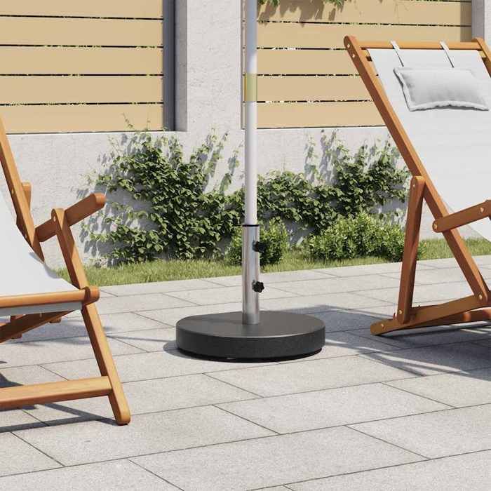 Socle de parasol - vidaXL - granit - noir - sur roulettes - rond - 285 kg@qmz47j