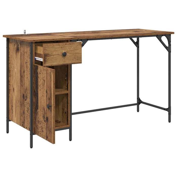 Bureau Moderne Meuble de salon dordinateur avec tiroir Bois Ancien 131x48x75 cm CC184