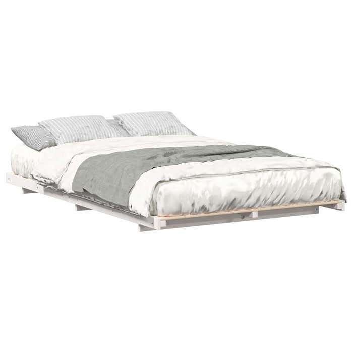 Cadre de Lit Blanc 120x190 cm en bois avec sommier à lattes inclus avec Format Compact pour Chambre 796662