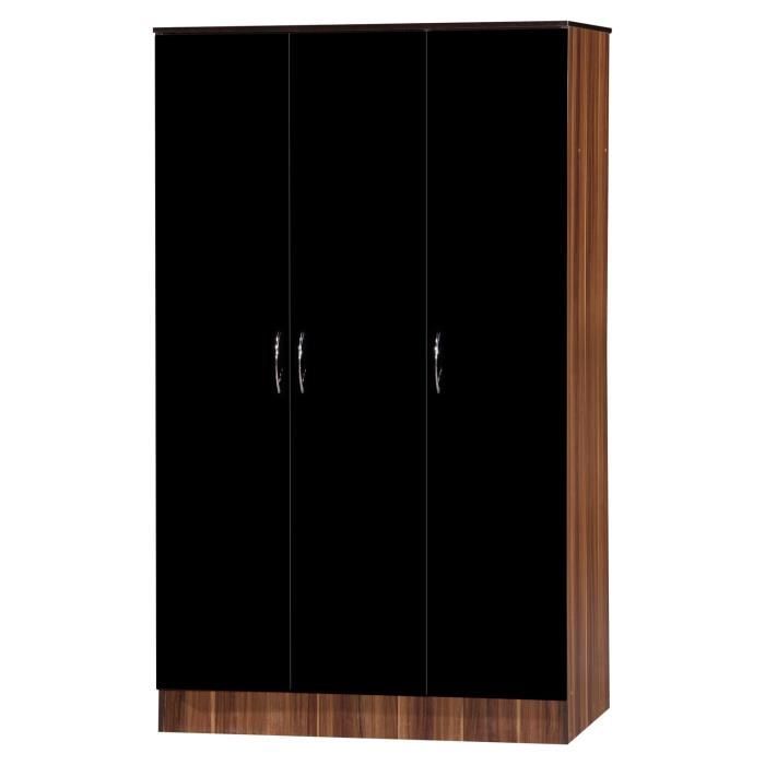 Alpha Armoire 3 Portes En Bois Noir Noyer Achat Vente Armoire De Chambre Alpha Armoire 3 Portes En Boi Cdiscount