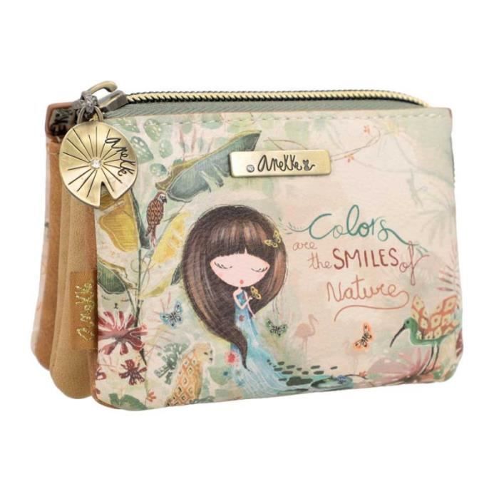 Anekke Portafoglio Morbido 36609-907 Multicolore 18x10x2 Donna BILLETTERE Bianco