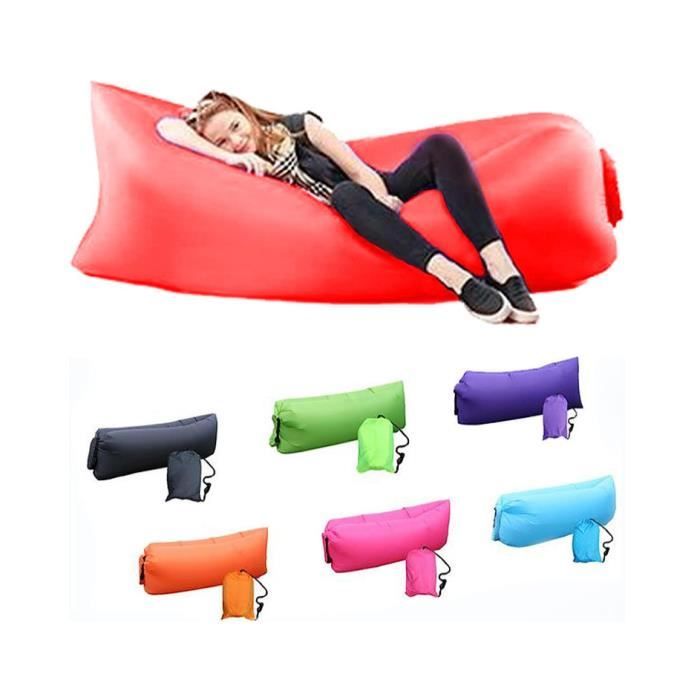 Gonflable Canapé Chaise Longue Imperméable Anti-fuites dair avec Paquet Portable Air Sofa Air Bag pour Voyager Camping