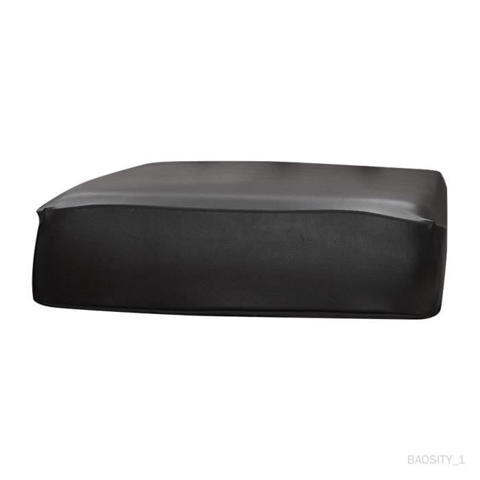 Housse de coussin de canapé en cuir de remplacement respirant avec bandes élastiques, housse de siège de coussin le noir
