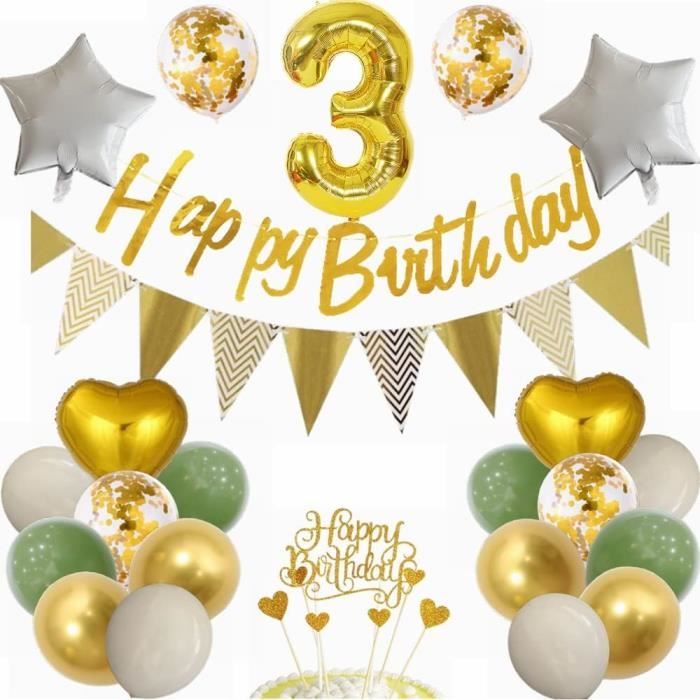 Toile de fond Deco Anniversaire Joyeux 3ème Ballons BRP2-220
