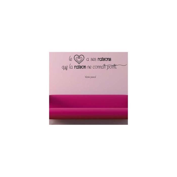Stickers Citation Coeur Et Raison Pascalgris 56 1 X 150 Cm Cdiscount Maison