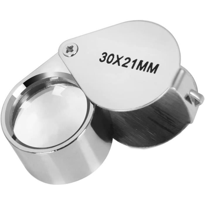 Loupe Main Verre 75mm Audamp - Grossissement 10x, Poignée Ergonomique