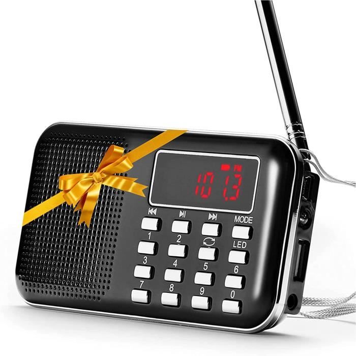 LIWI-RF23 Portable AM-FM Transistor Radio MP3 Music Player (Noir)[43 ...