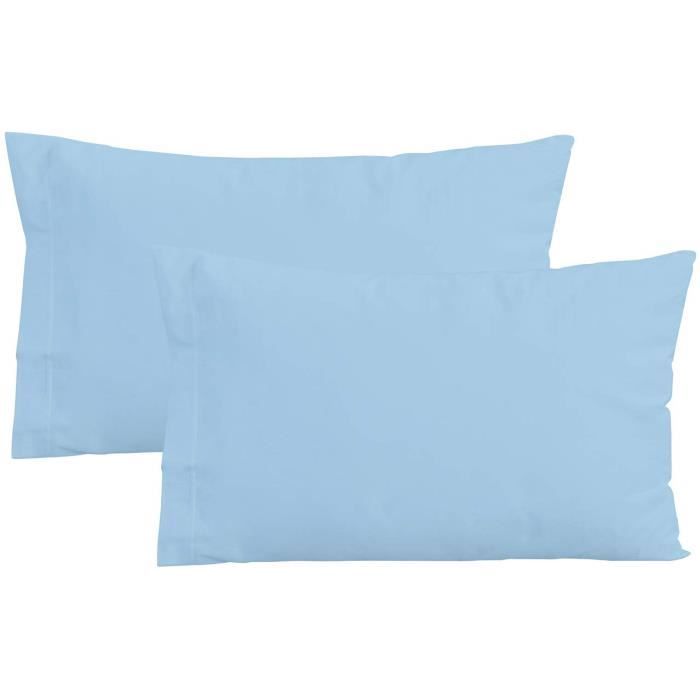 IRIDE by PERLARARA Lot de 2 taies d'oreiller pour Berceau 100% Pur Coton 40 x 60 cm Lavable Bleu Ciel