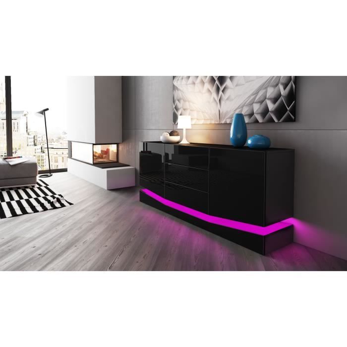 Buffet enfilade noir laqu 178 cm Achat Vente buffet Buffet enfilade noir laqu 178 cm Achat Vente buffet