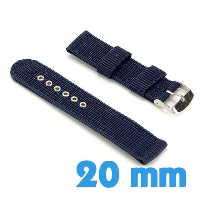 Bracelet De Rechange En Nylon 20mm Pour Montre Enfant - Fermeture Velcro Réglable - Respirant Et Léger - 7